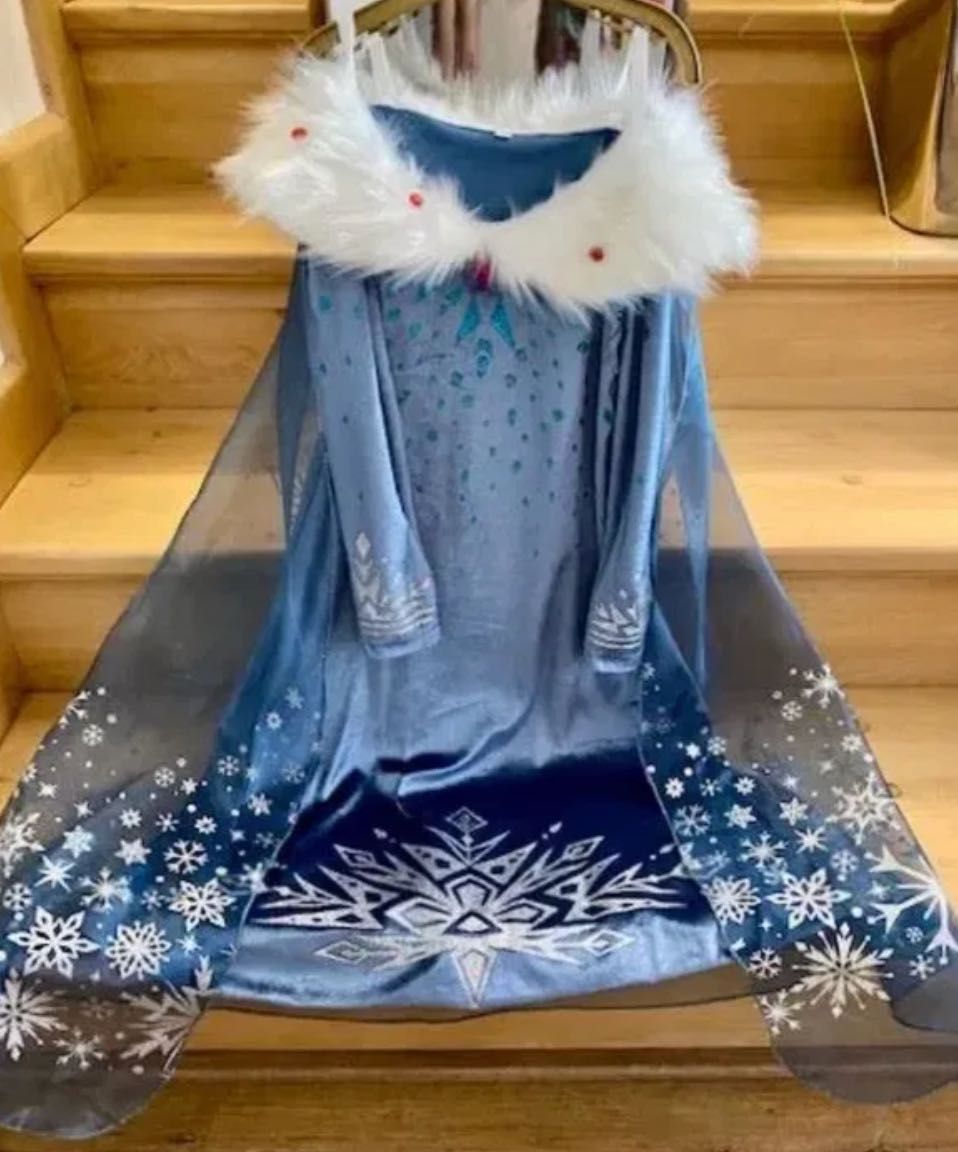 Elsa Elza frozen Kraina lodu kostium z trenem NOWY 116