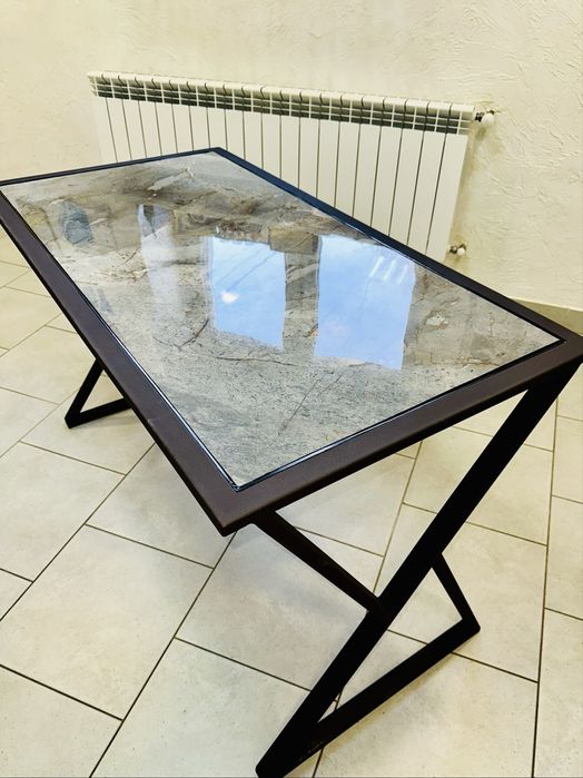 Журнальний стіл Лофт. Кавовий столик Loft. Стіл метал та скло