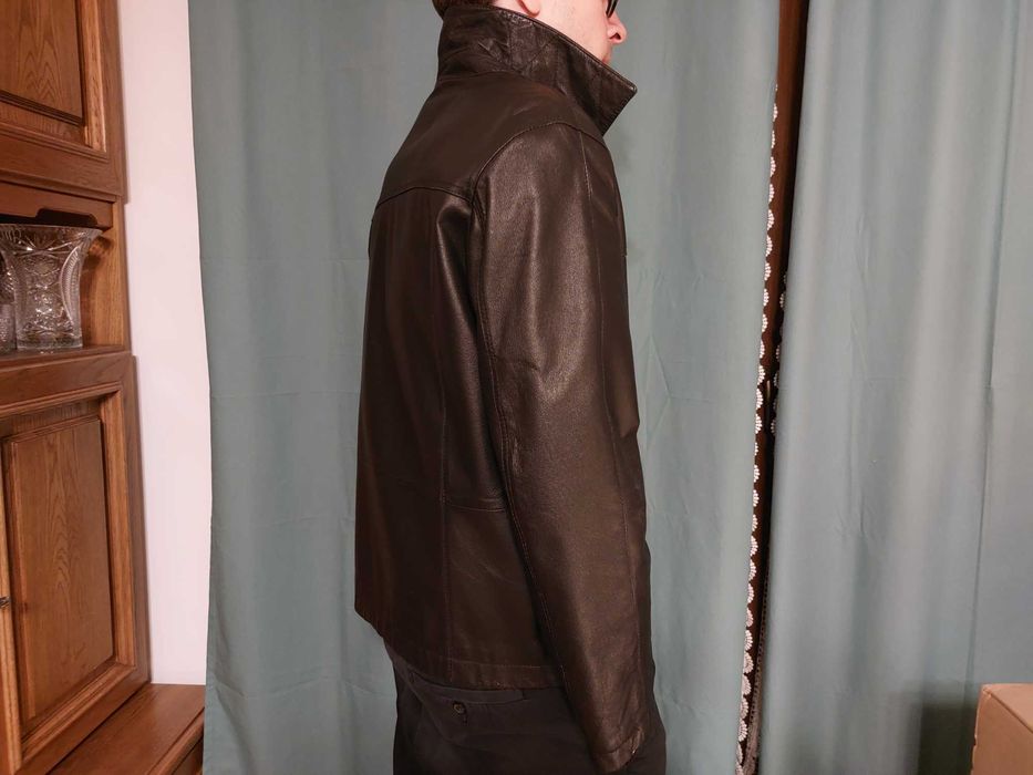 Czarna kurtka skórzana na zamek, męska, Angelo Litrico, dla C & A, XL