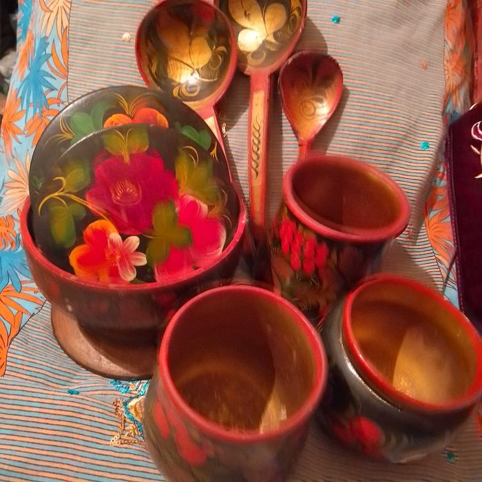 Хохлома советская деревянная посуда