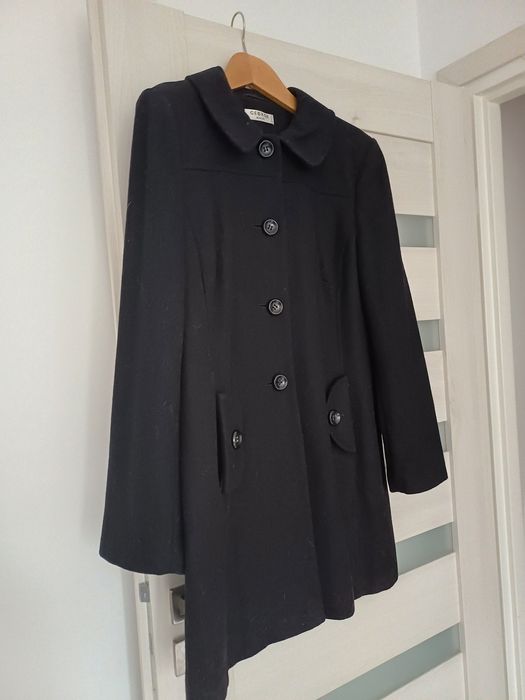 Piękny Elegancji Klasyczny Płaszcz Wełniany George XL L Unikat