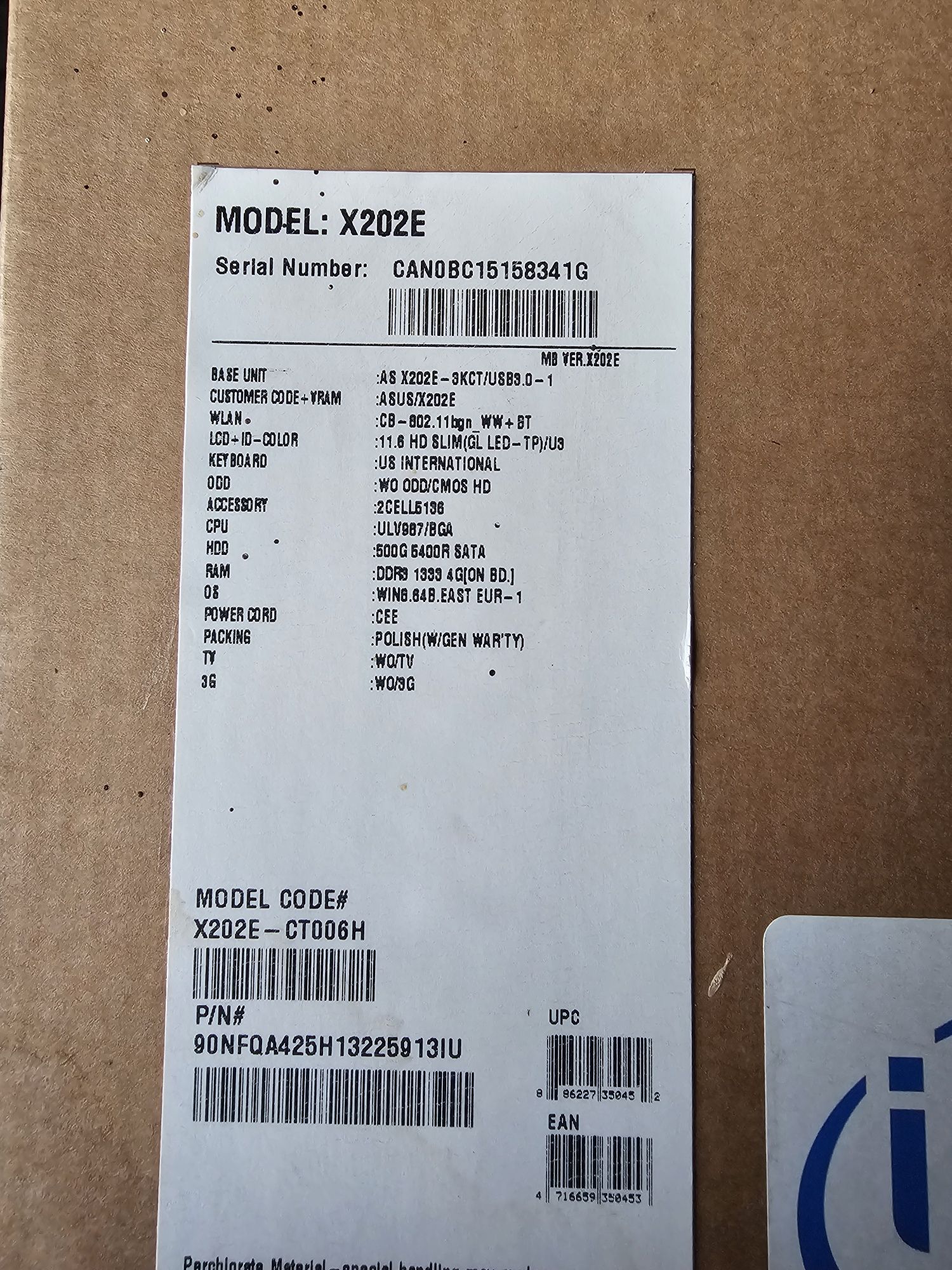 Notebook PC ASUS 11,6 HD SLIM , jak nowy!