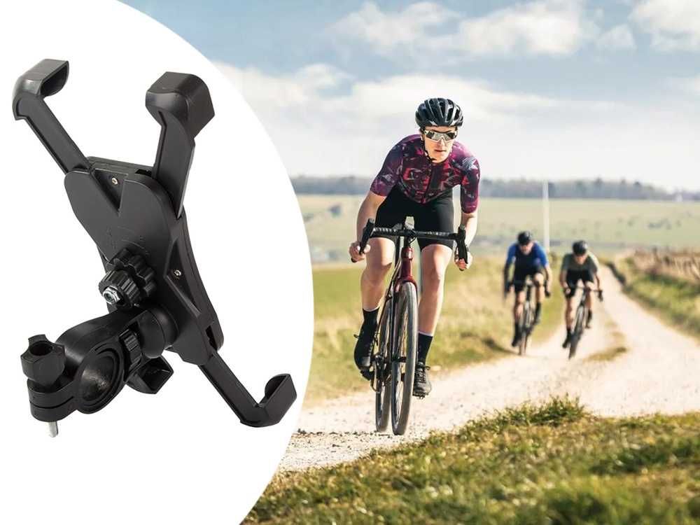 Uchwyt rowerowy stabilny mocny na telefon motor kierownicę 360