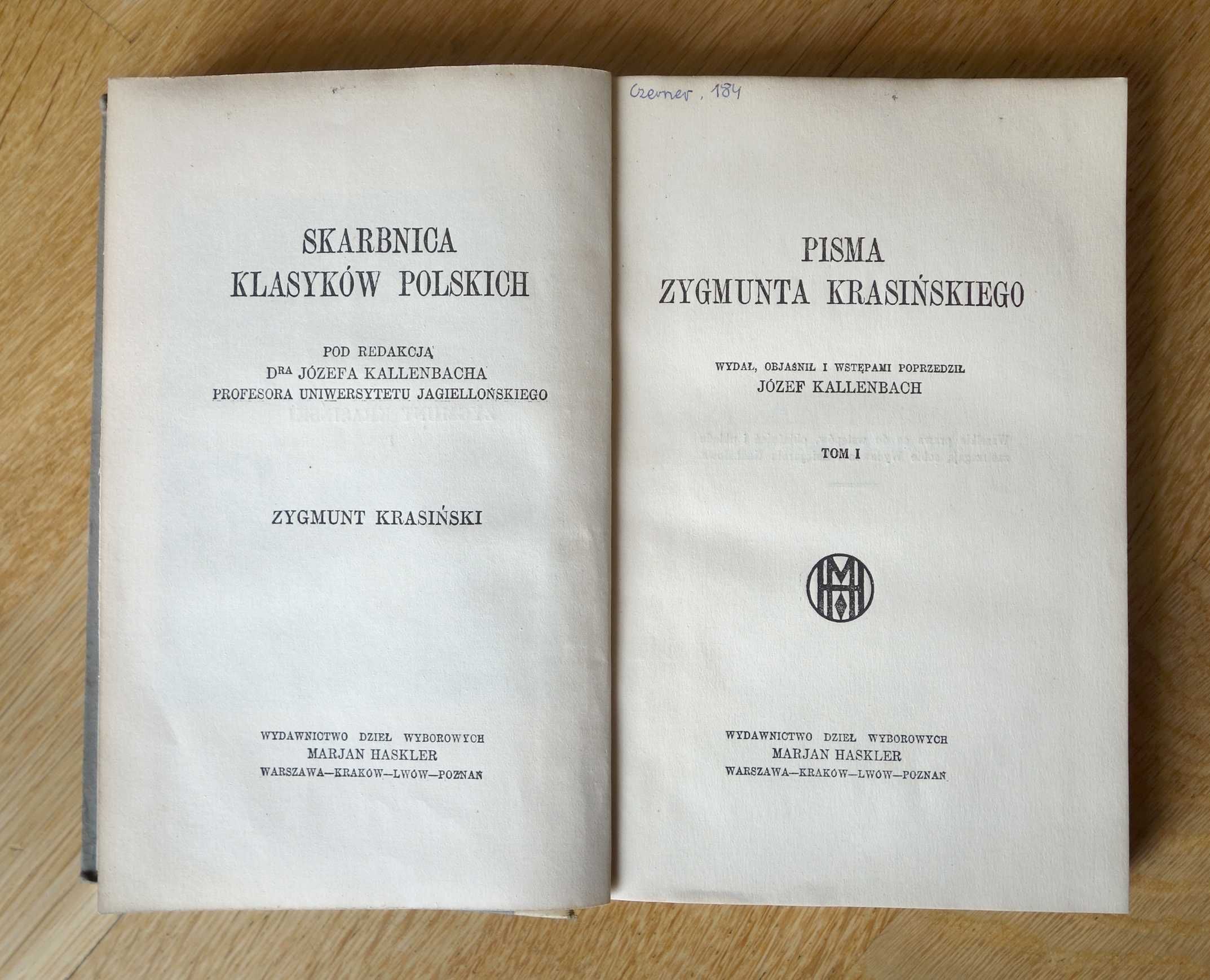 Pisma Zygmunta Krasińskiego, tomy I-IV, ok. 1910 r.