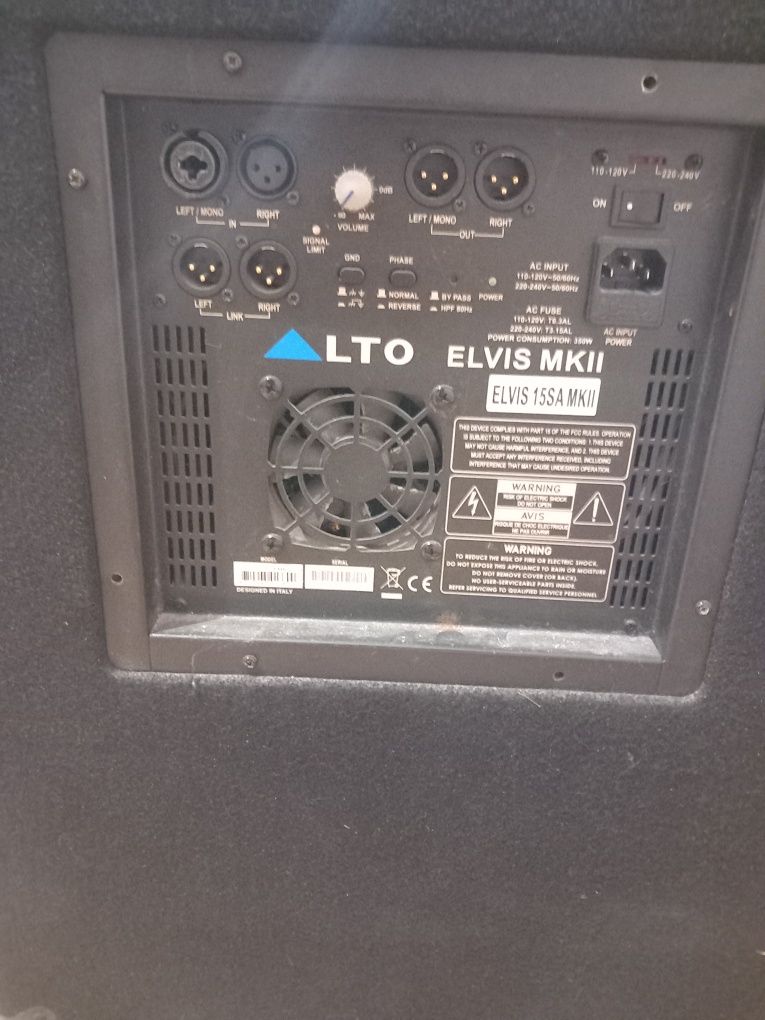 kolumny aktywne Alto ELVIS 15SA MKII 350W 
Dwie sztu