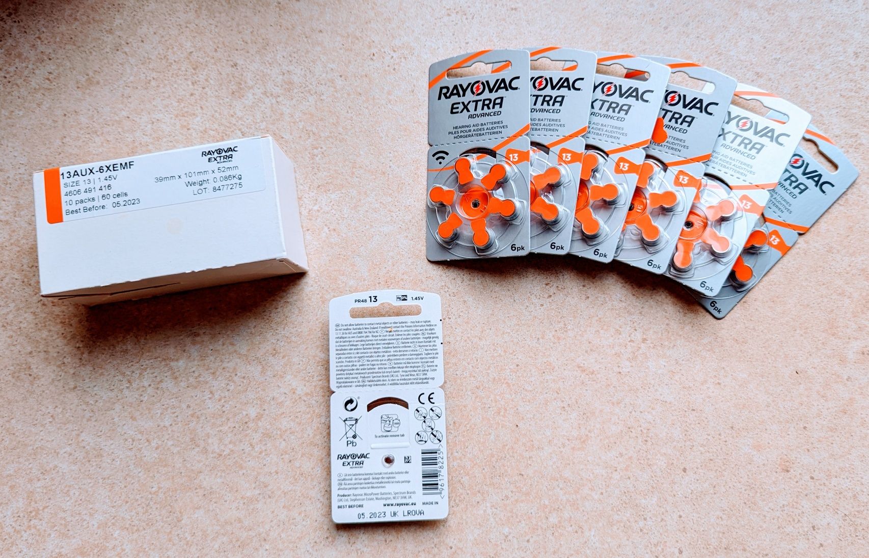 Baterie 13 Rayovac Extra Advanced aparat sluchowy