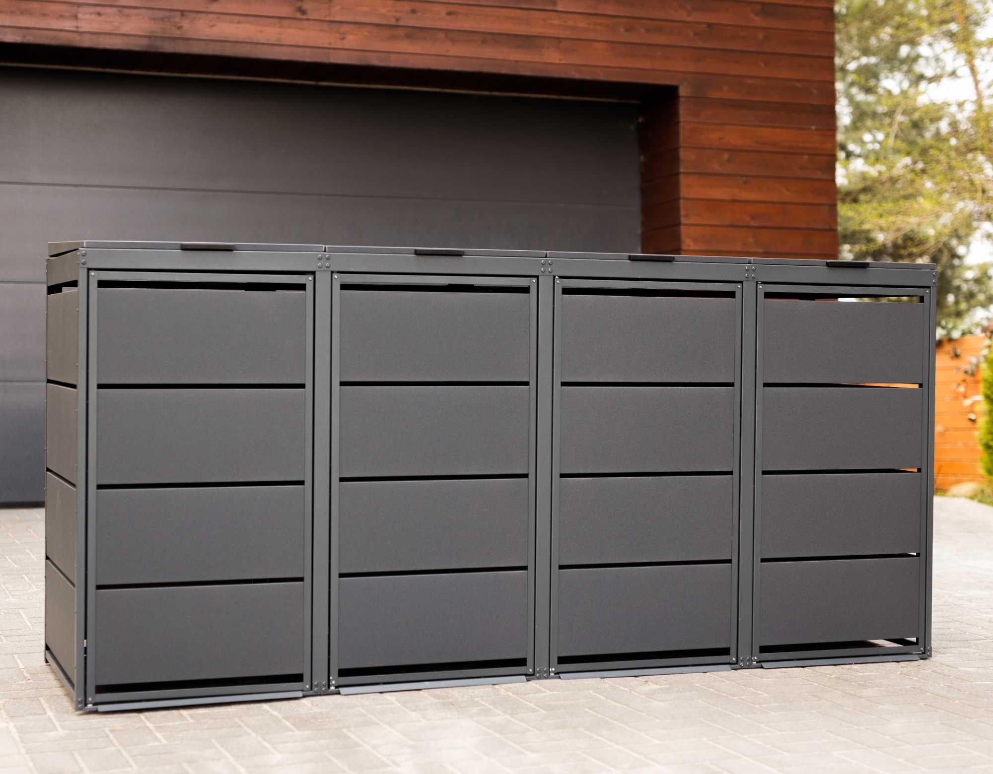 Zabudowa na kosze Top Box Obudowy koszy Osłony koszy 3x240L Premium