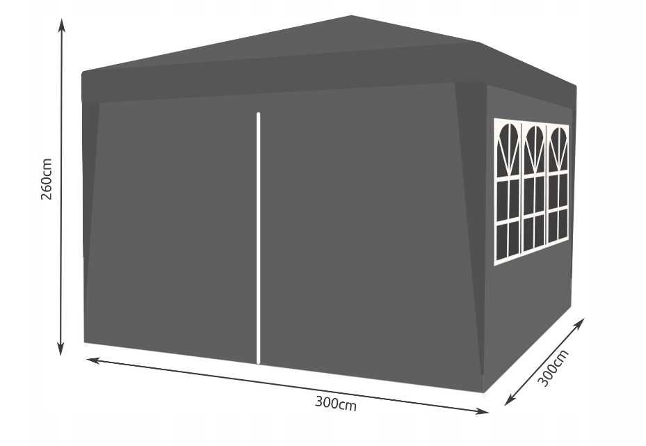 Pawilon Ogrodowy Handlowy **AUTOMATYCZNY** 3x3 + 4 ścianki