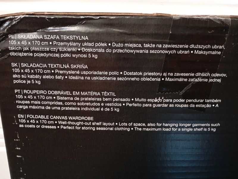 Składana szafa tekstylna