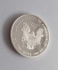 Moneta Silver One Dollar Liberty 2014 kopia w holderze