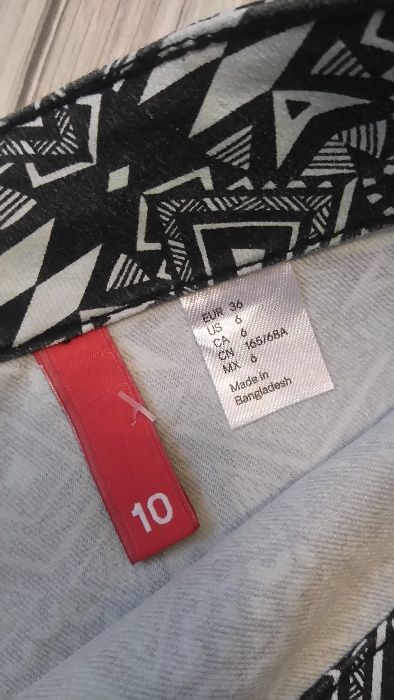 Dopasowana spódniczka aztecka aztec H&M tuba mini 36 38 S M