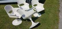 4xFotel Tulip chair Kurz lata70/80 vintage prl vitra knoll designerski