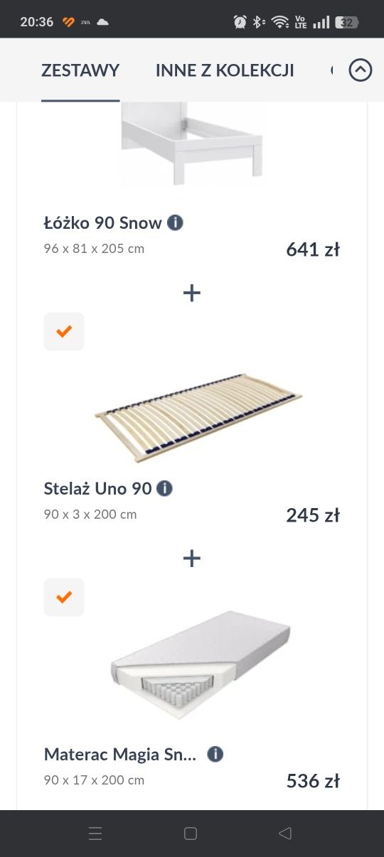 Łóżko białe Forte Snow 90/200