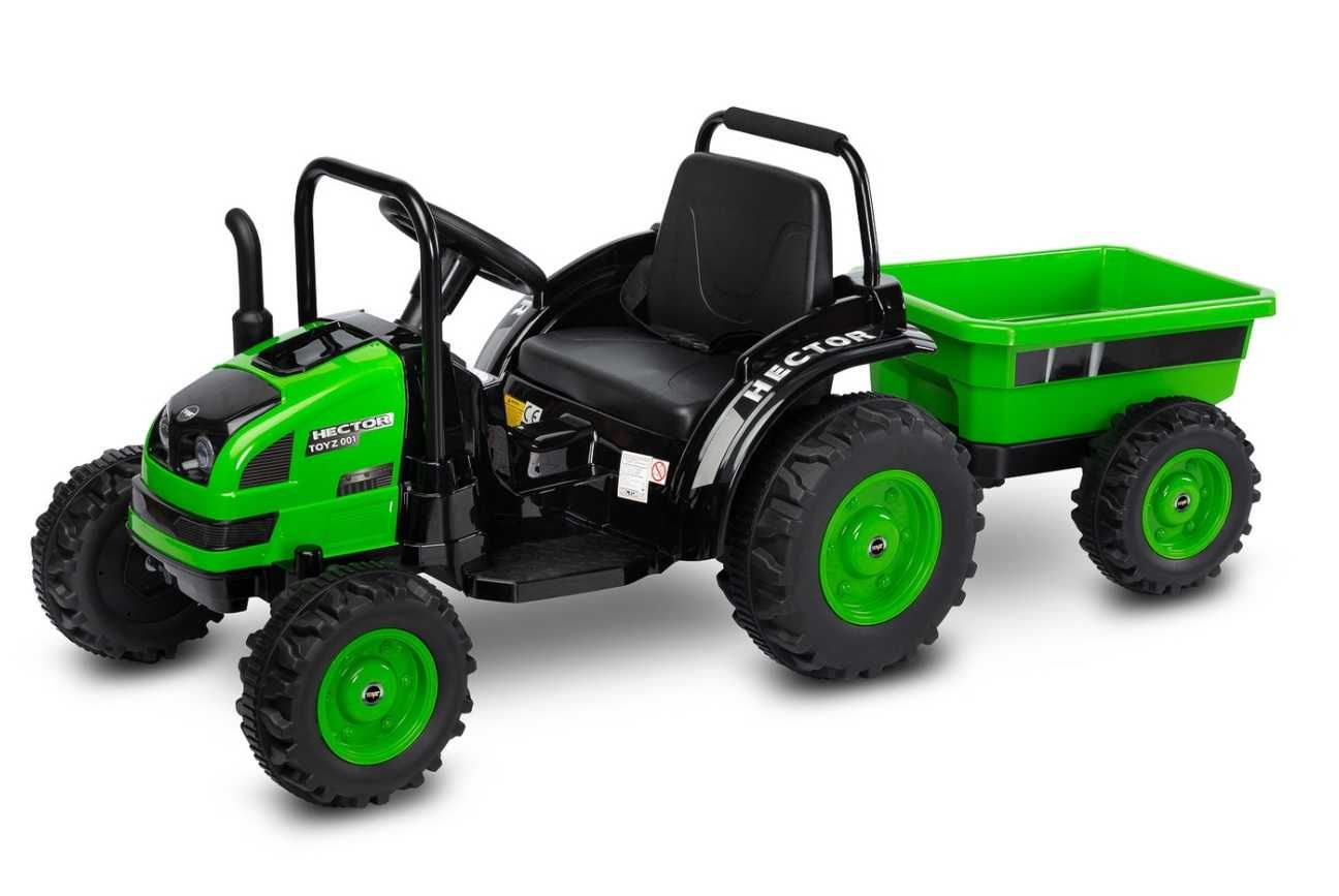 Pojazd na akumulator z pilotem TRAKTOR HECTOR green z przyczepką