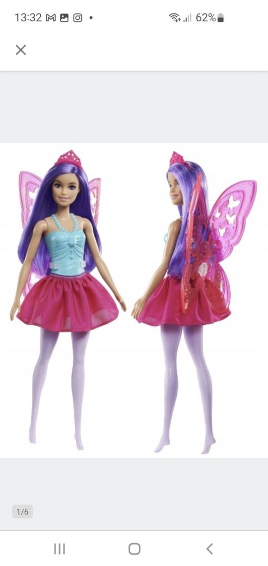 Lalka barbie Wróżka skrzydła DREAMTOPIA GXD59