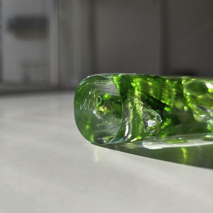 Przycisk do papieru, szklane serce, Marian Pyrcak. Jak Adam Jabłoński