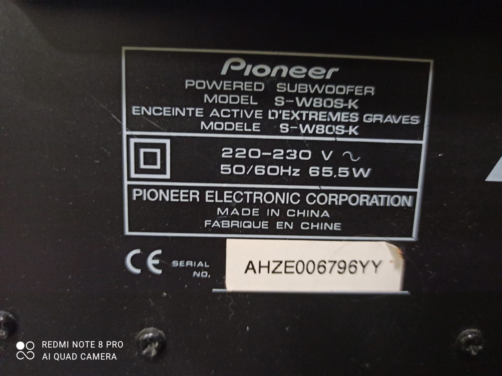 Wzmacniacz + Subwoofer + 5 głośników Pioneer