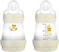 Mam Easy Start 2 butelki dla niemowląt, 0-6 miesięcy, 160 ml, beżowe
