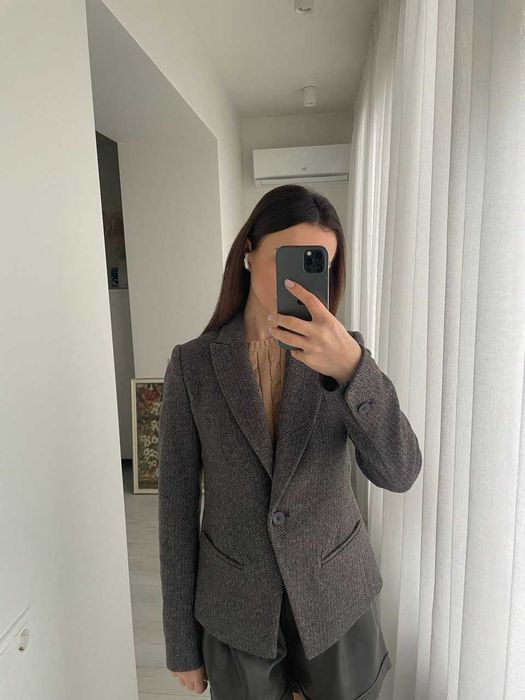 Пиджак, жакет AllSaints, XS, серый