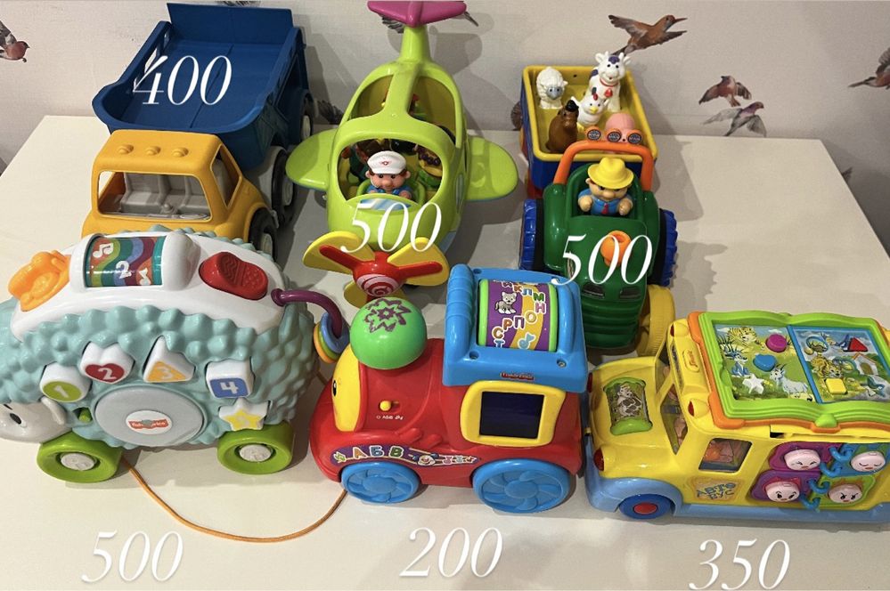 Іграшки chicco, fisher price, kiddieland, battat
