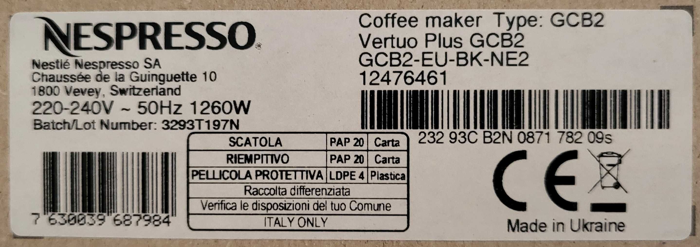 Máquina de Café Nespresso Vertuo Plus GCB2 - Black, Nova