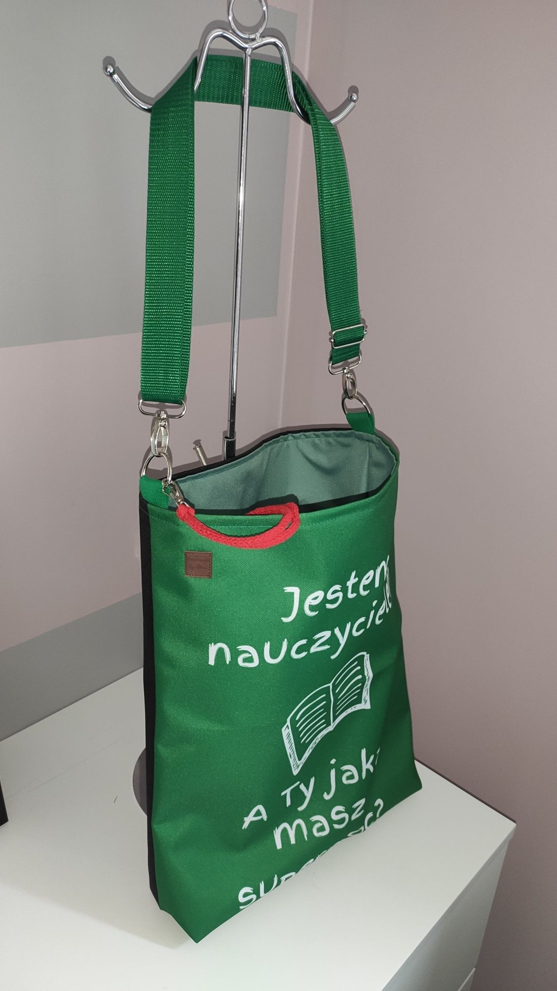 Torba na Dzień nauczyciela shopper bag dla nauczycielki, pomieści a4