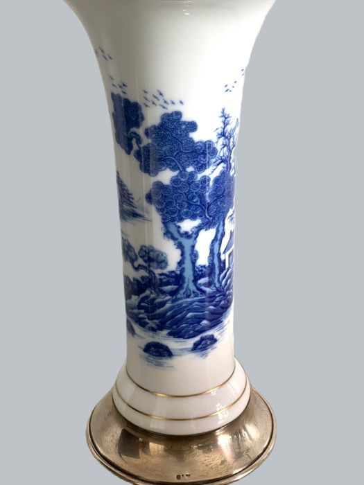 Grande Jarra porcelana e prata 925, companhia das indias, cantão