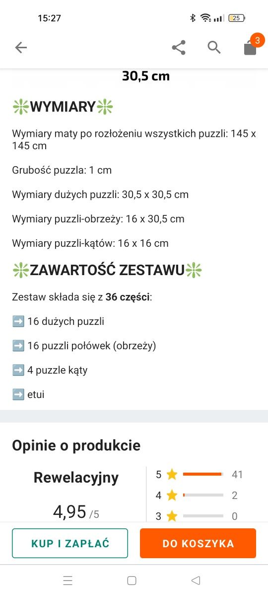 Mata piankowa puzzle 30cm x 30cm