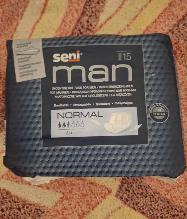Урологические  вкладыши для мужчин SENI man normal № 15, 2,5 капли