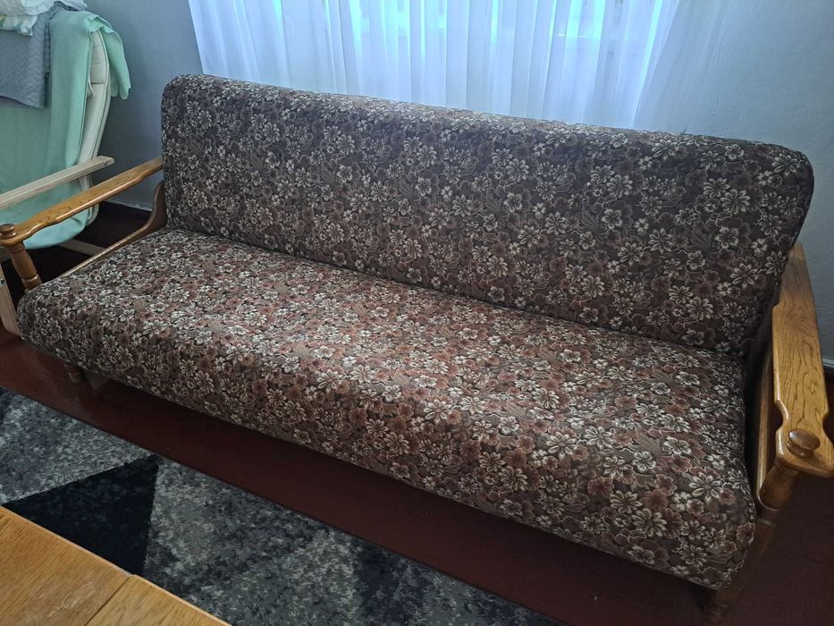 Komplet mebli dębowych w stylu retro + ława