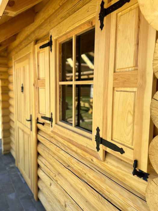 Komplet Okno z Okiennicą do domku Letniskowego 80x60 cm