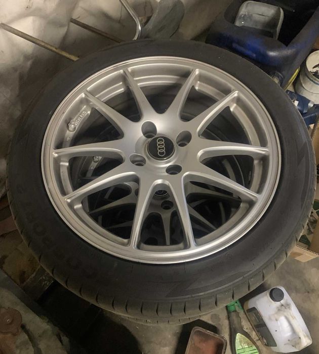 Alufelgi Borbet RS 17" cali 4x108 ET25 +opony, zestaw Audi 80, VW