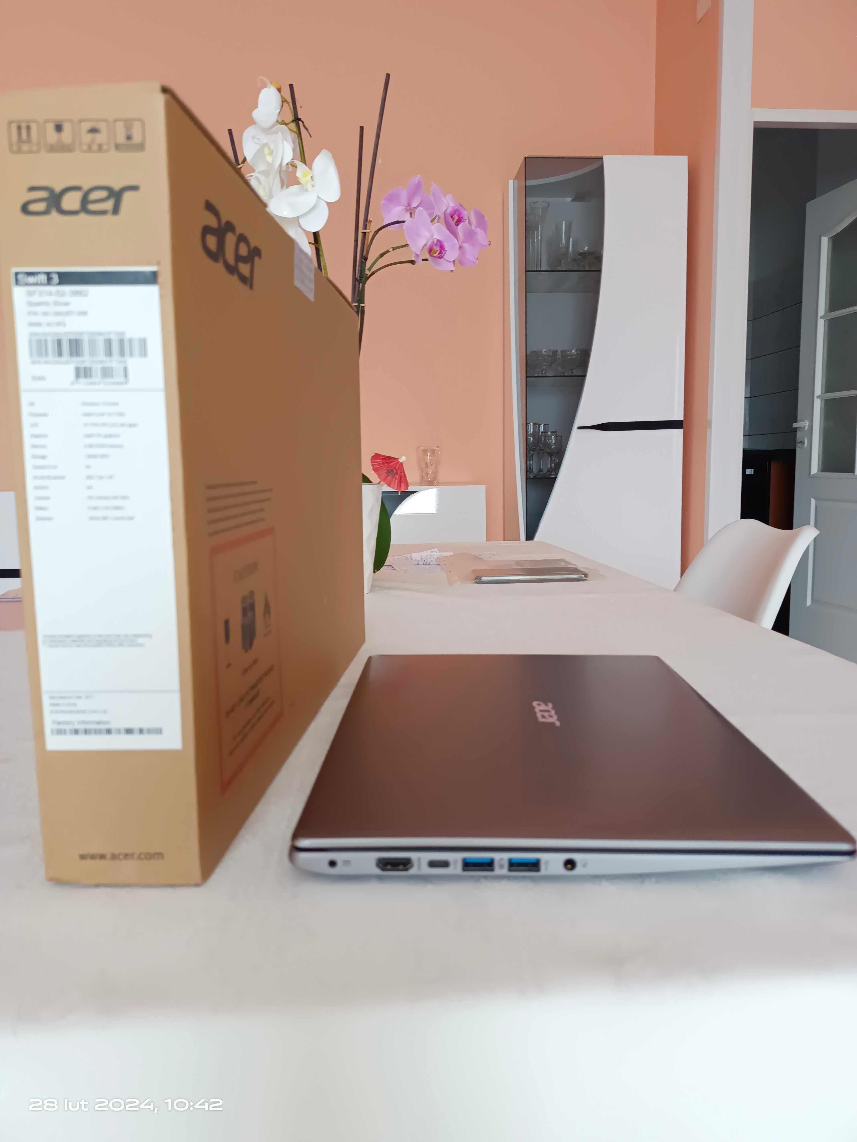 Laptop ACER Swift-3,  Ekran 14,1 cala IPS, FHD, Core i3 Dysk SSD, ALU