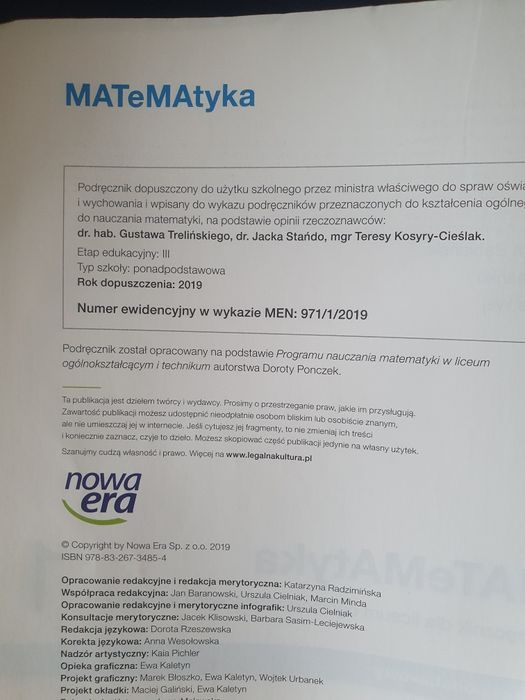 Podręcznik do matematyki 1 zakres podstawowy dla liceum i technikum