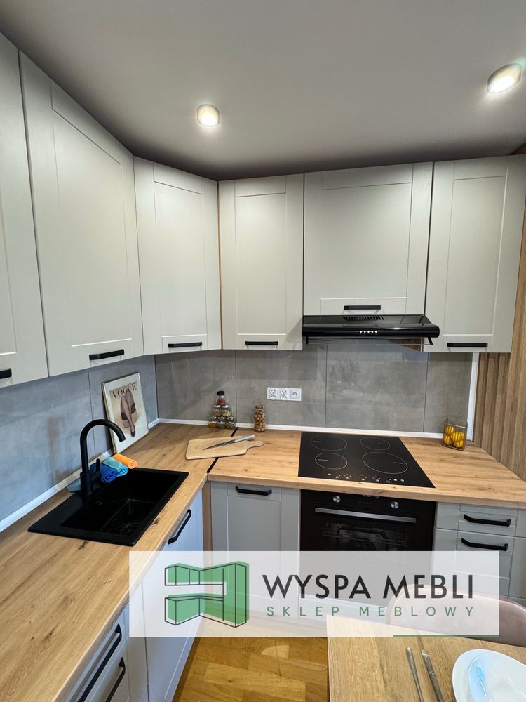 NOWY zestaw mebli kuchennych 340cm frezowane fronty mdf kuchnia wymiar