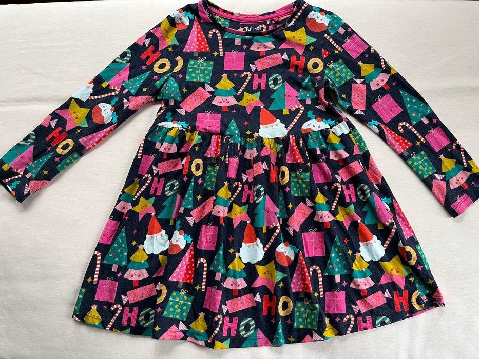 Новорічна сукня 104см 110см зимове яскраве котонове плаття 3-4р.