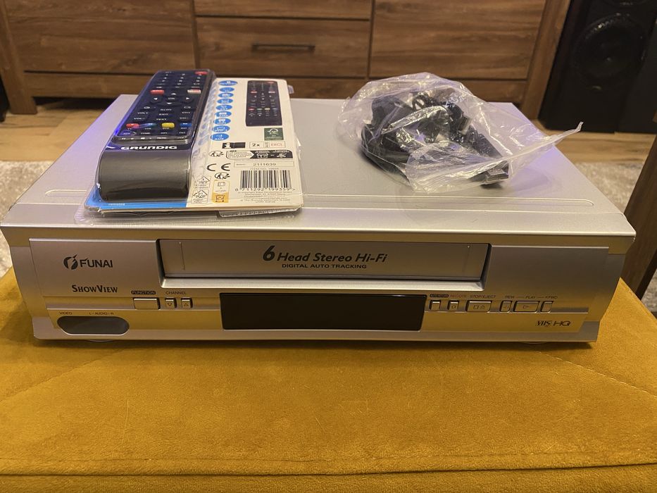 Magnetowid Funai, HI-FI Stereo, 6 głowic+pilot 8w1+podłącz przez HDMI