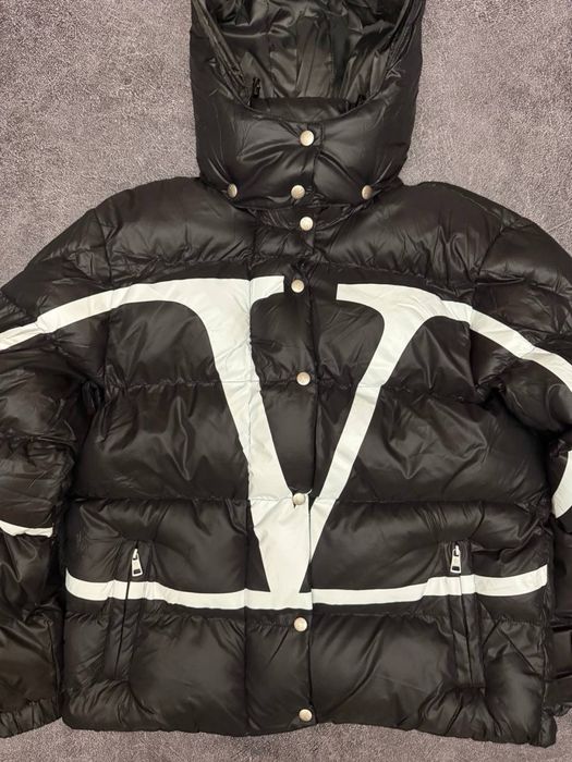 Куртка Valentino x Moncler Puffer Jacket Black White, куртка валентіно