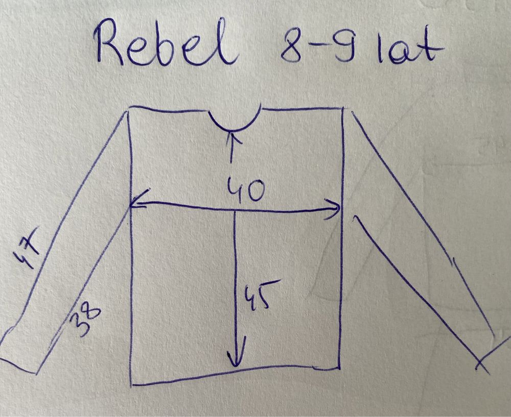 Koszulka, Rebel, r. 8-9 lat, granatowa w paseczki