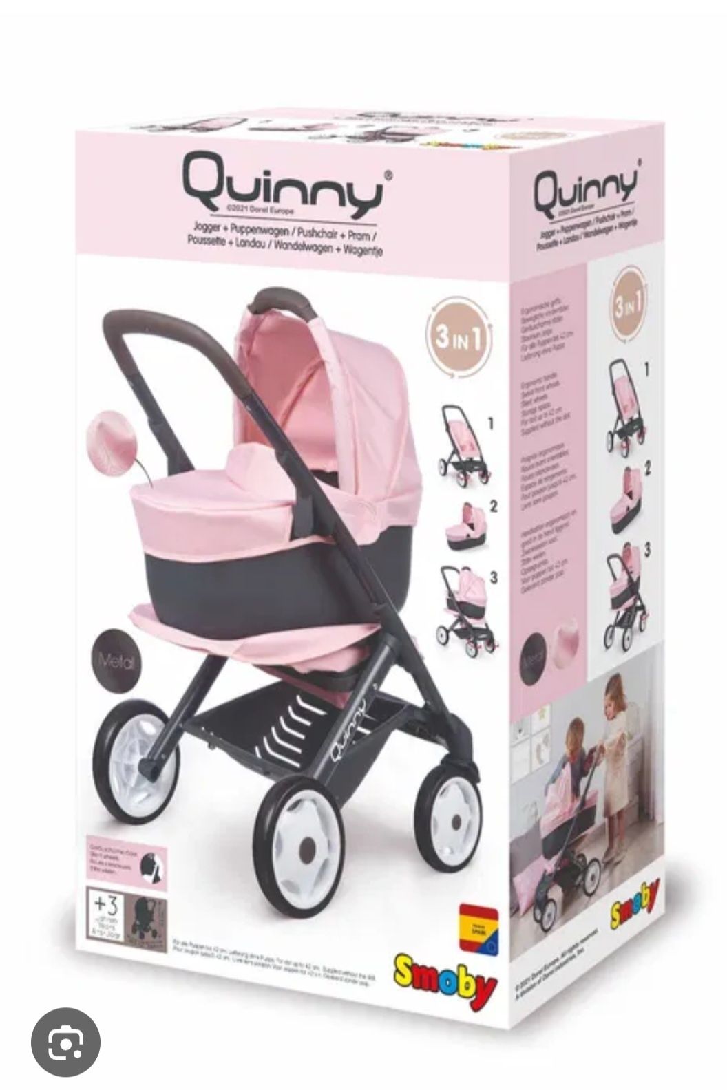 Візок для ляльки Smoby Maxi Cosi and Quinny 3 в 1 Софт.