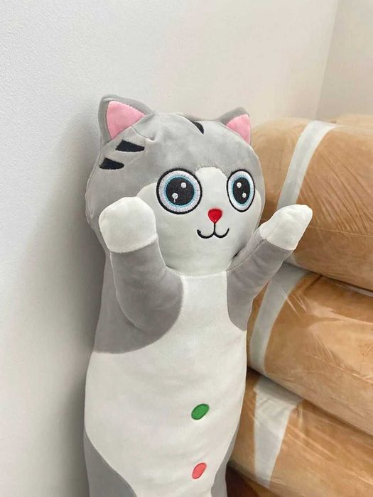 Подушка-игрушка Кошка-обнимашка 100 см — плюшевая кошечка для дома