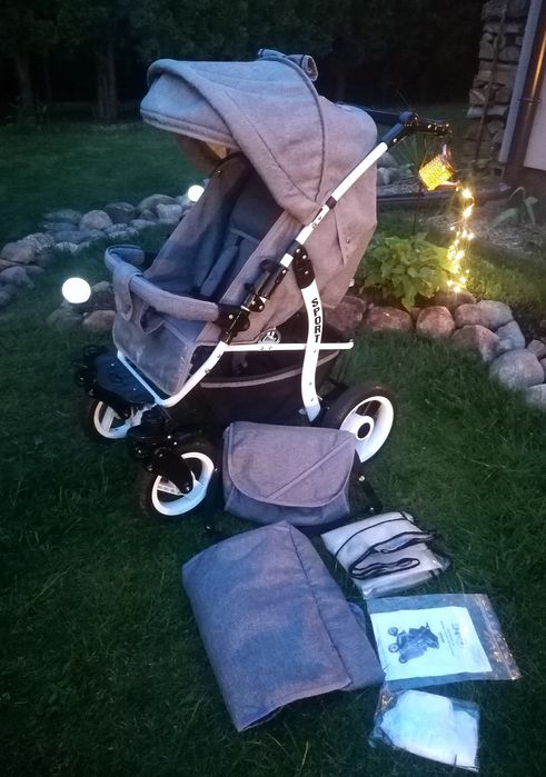 Elegancki wózek spacerowy sportowy EcoLen DUŻE KOŁA