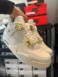 Buty Jordan4 Retro Metallic Gold Moda Obuwie sportowe rozmiar.42