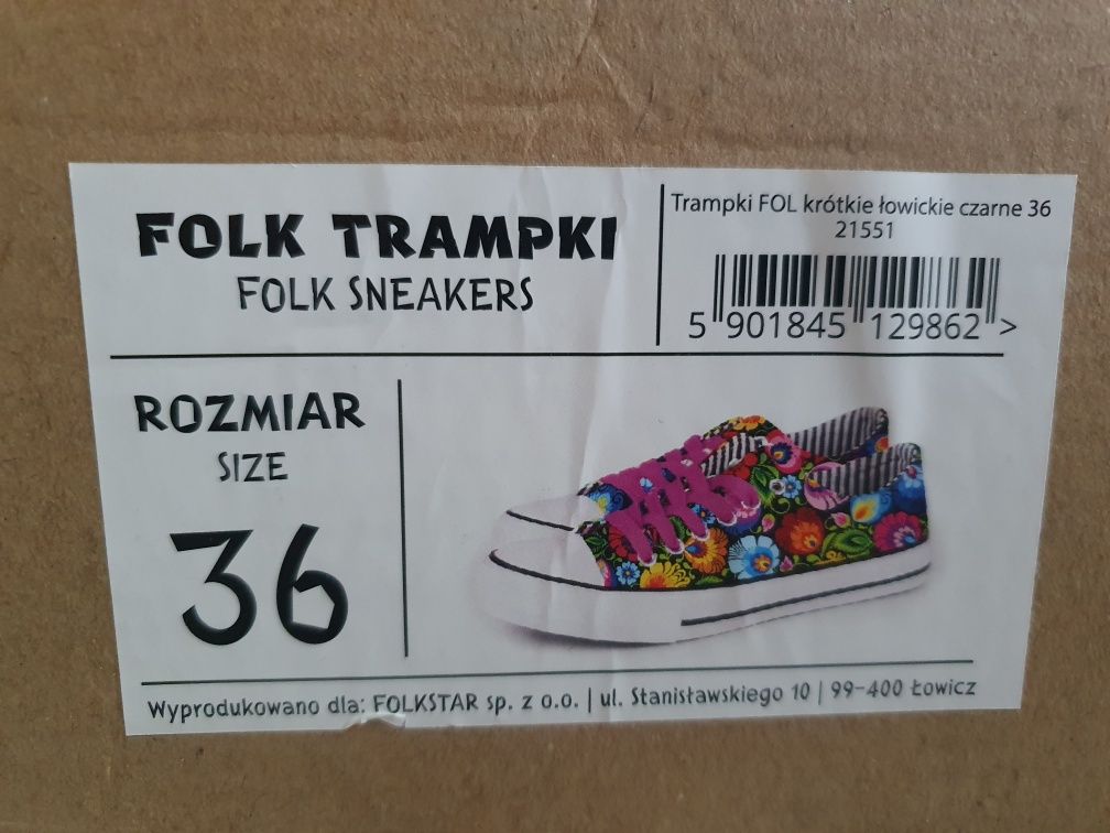 trampki folk wzór łowicki 36