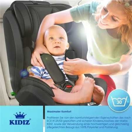 KIDIZ® Fotelik samochodowy dla dziecka,  9 kg - 36 kg 1-12 lat