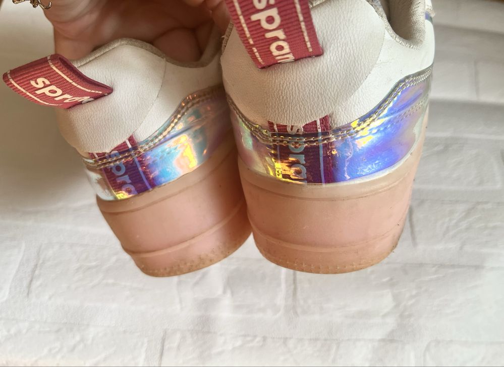 Sprandi adidasy buty sportowe na grubej podeszwie 36 holograficzne