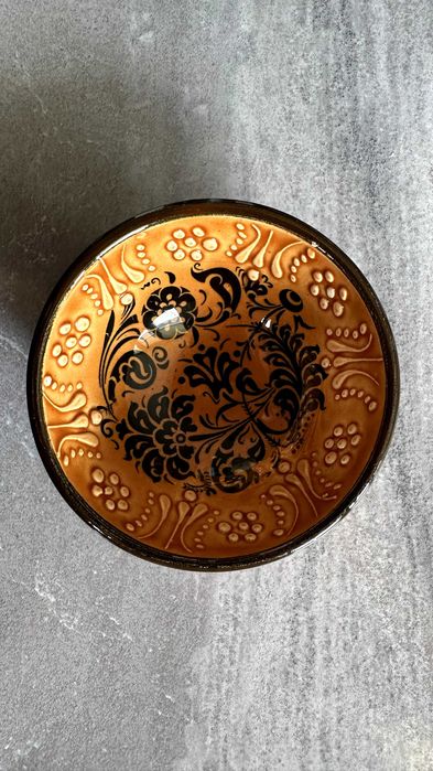 Miseczka ceramiczna (pomarańczowa) z tureckim wzorem