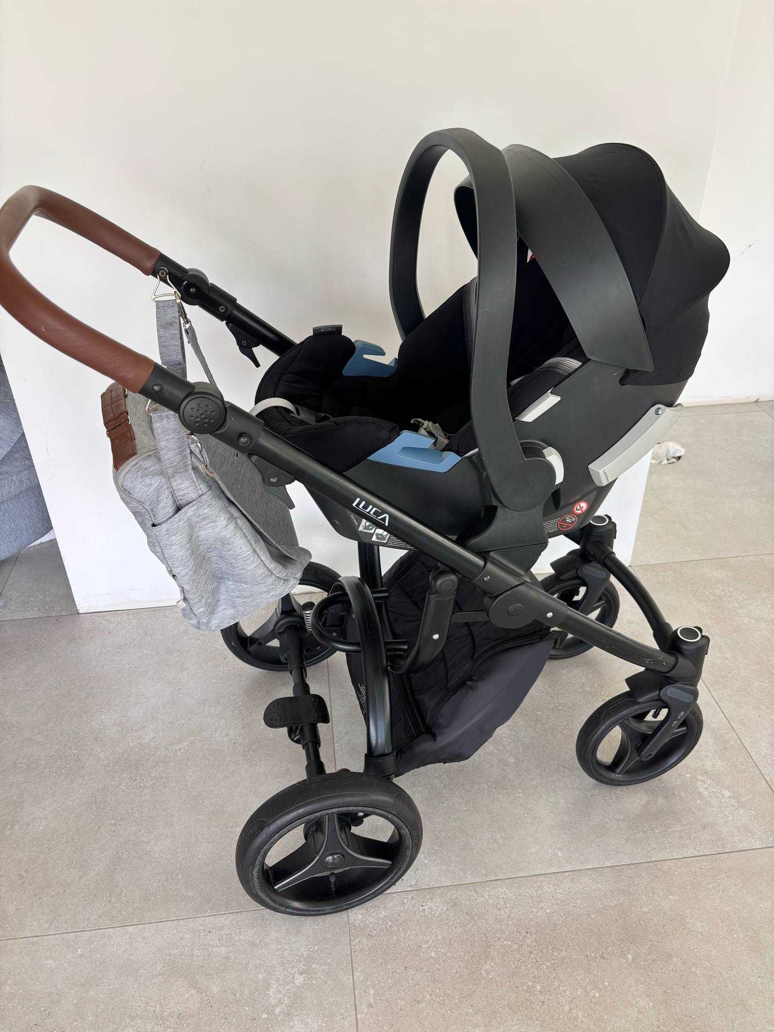 Wózek Bebetto Luca + spacerówka + fotelik cybex aton 5 + baza+adaptery