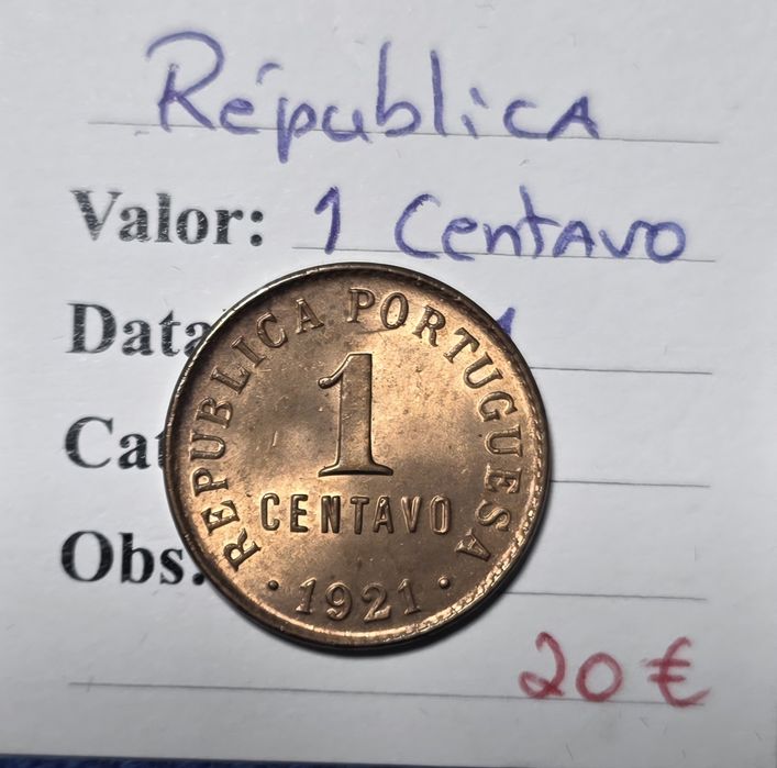 1 centavo 1921 soberbo