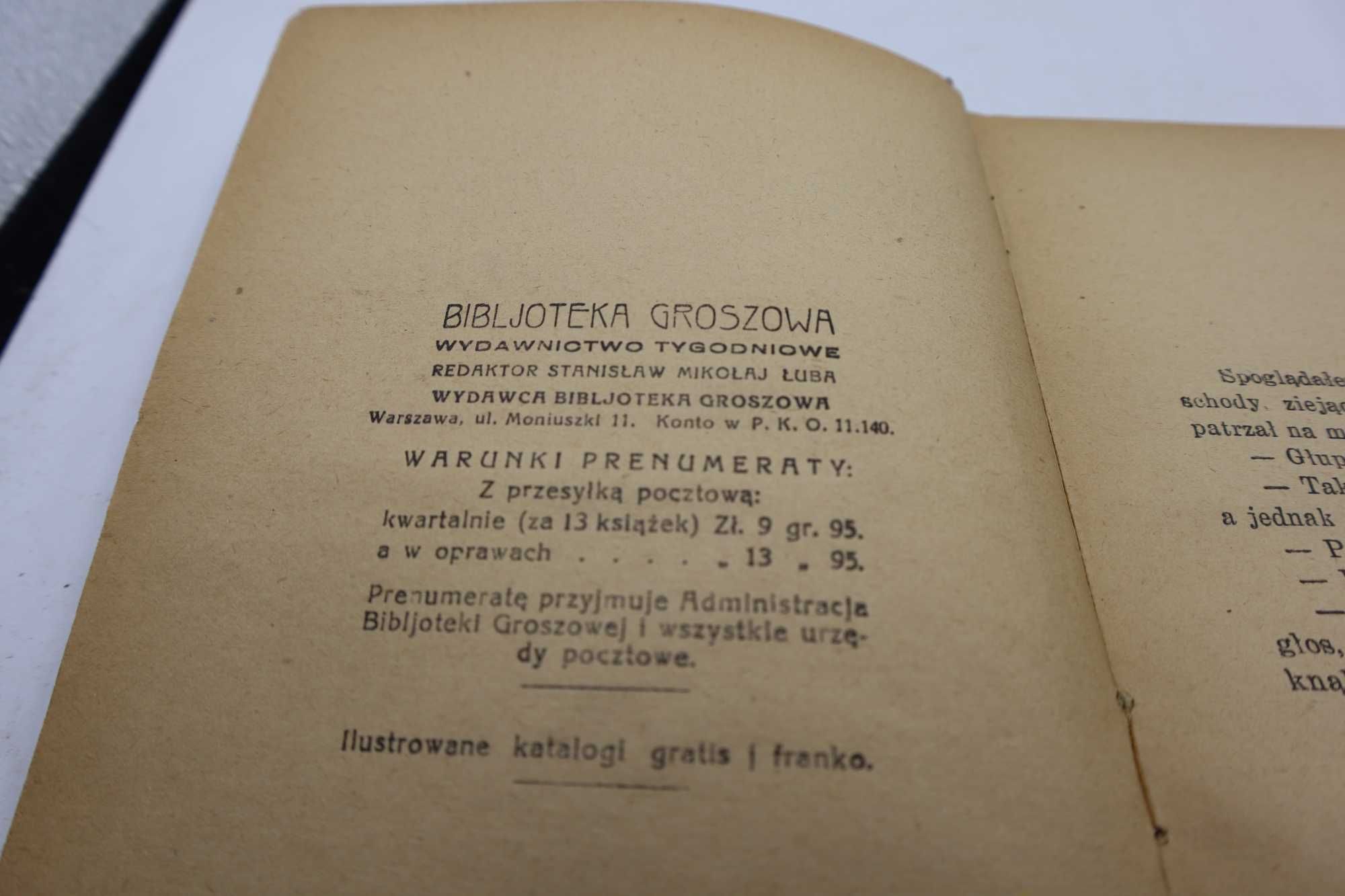 Harry Lynch Wołanie wśród nocy wyd. 1929r ls